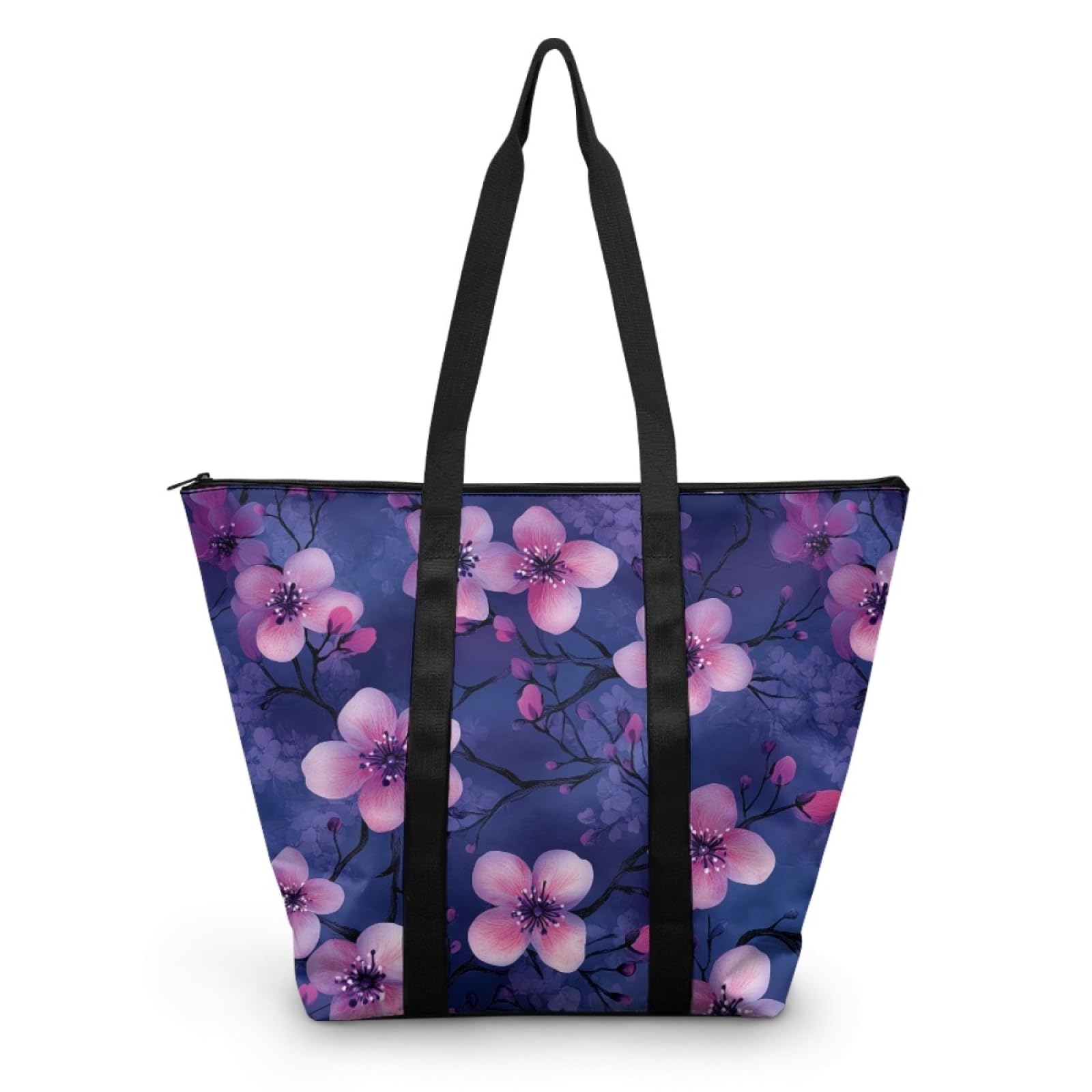 Tote Bag Tela Bolsa Tela Poliéster Bolsa Compra Plegable Bolso de Mano de Mujer Reutilizable Totebag Playa Cremallera Duradero Bolso Viaje