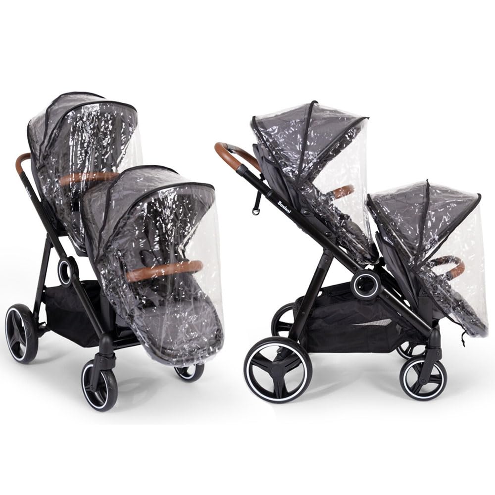 Baninni Poussette Double 4-en-1 avec Siège d’Auto Luiz Noir