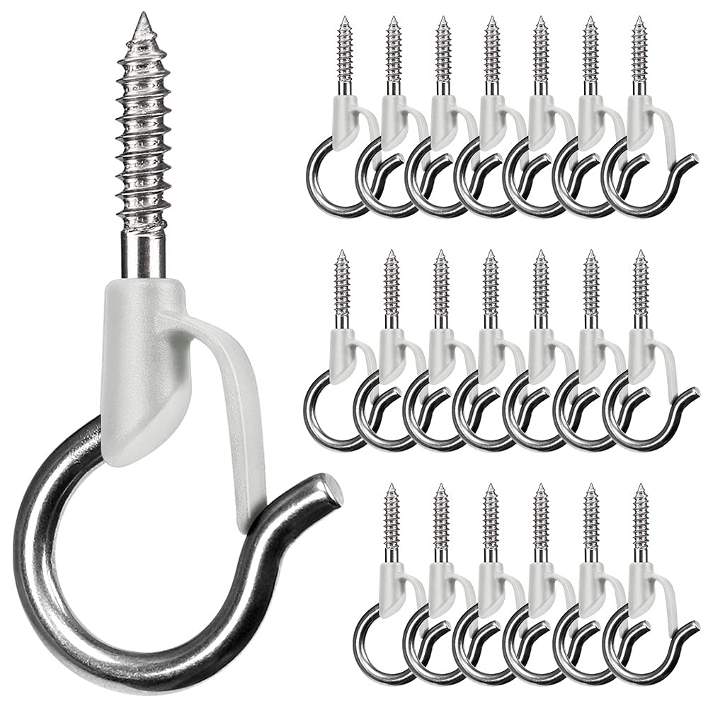 BeneLabelQ-Hangers - 20 Pack - Ash Gray - Easy Release Hooks for Hanging Outdoor Lights and Decorations