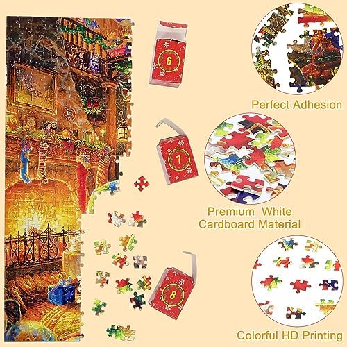 Advent Calendar 2023 Christmas Jigsaw Puzzles - Santa's Workshop 24 Parts 1008 Pieces Puzzles for Adults and Kids Countdown to Christmas, Ideal Stocking Stuffer Christmas Gifts Puzzle Home Decoration 5 617mHOKecaL. AC