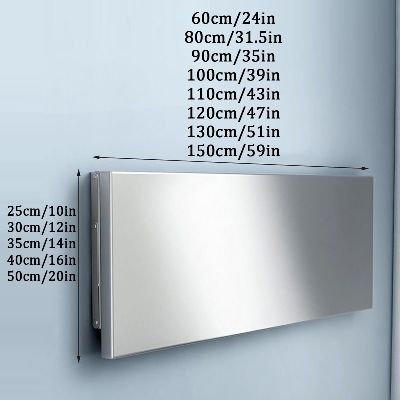 Wandtisch aus Edelstahl platzsparend Ideal für Küche Bar Esszimmer kleines Zuhause Büro Garage Garten Wäsche 120 x 40 cmMultifunzionale e Moderno