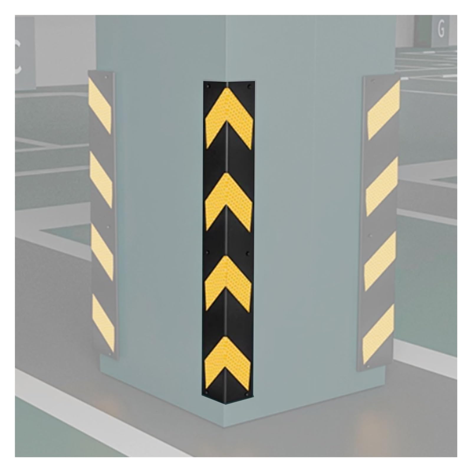 XPLKQXE Protector Reflectante Bordes Paredes Garaje, Protector Esquinas Goma, Parachoques Y Borde Esquinas Pared, Tira Anticolisión Esquinas Estacionamientos(8pcs)
