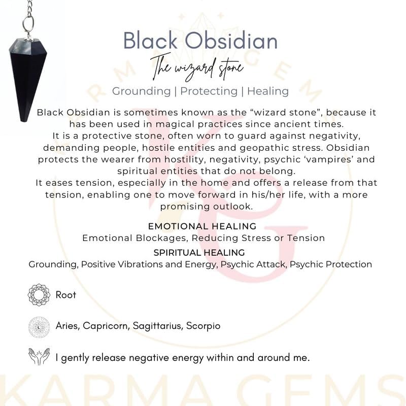 Miniatura 5 de Obsidiana negra, péndulo, cristales, tablero de Ouija, suministros para hacer joyas, varillas de radiestesia, suministros de brujería, cristal de