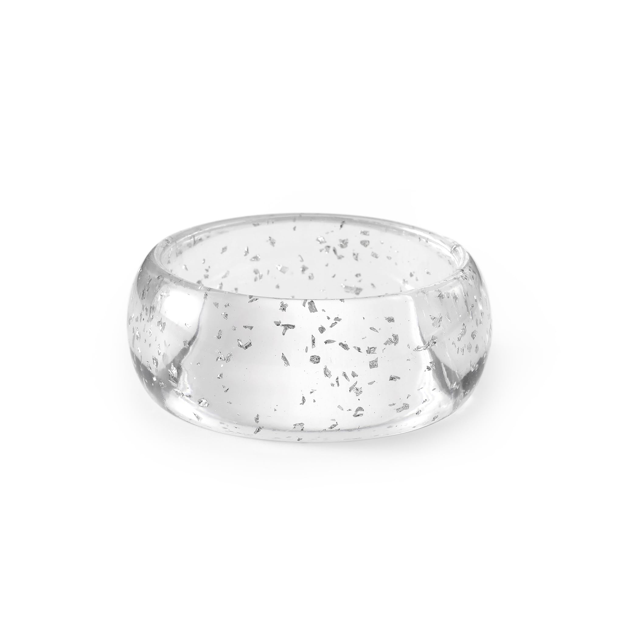 Viva Joya Round Resin Acrylic Bangle Bracelet for Women, Statement Chunky Wide or Slim Plastic Geometric Jewelry, Marble White Brown Teal