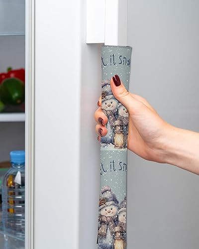 Miniatura 9 de Juego de 2 fundas navideñas para manijas de puerta de refrigerador, lavavajillas, microondas, horno, nevera, estufa, electrodomésticos, accesorios