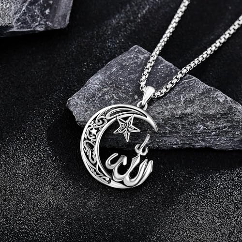 Allah Necklace 925 Sterling Silver Allah Pendant Necklace Muslim Islamic Jewelry For Men Women3