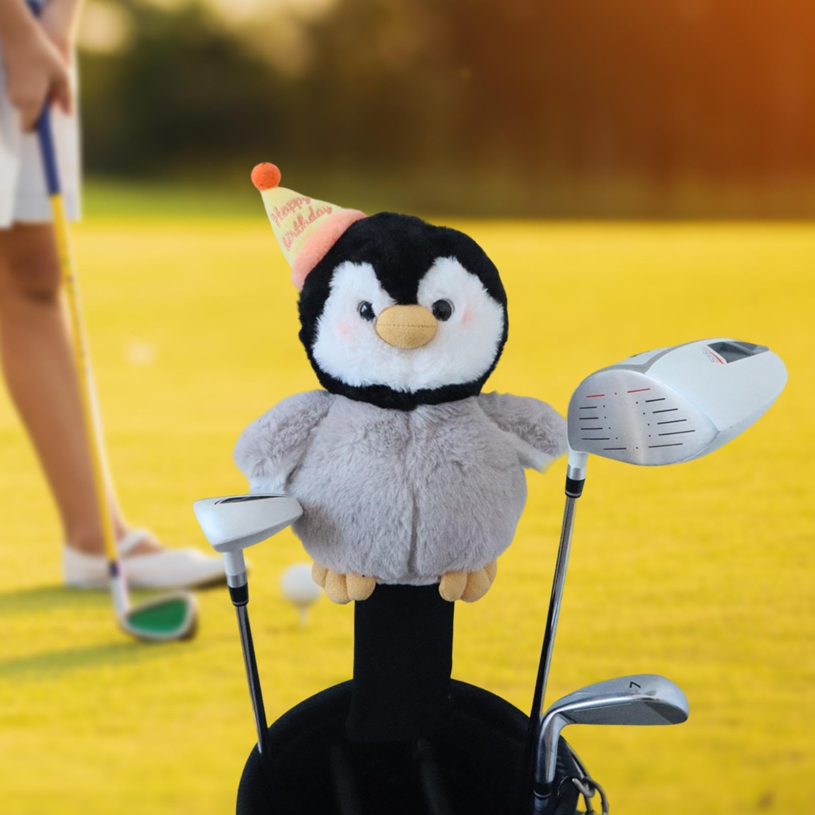 Pinguin-Golfschläger-Kopfbedeckung, Plüsch-Holz-Kopfschutz, Anti-Kratzschutz, Ausrüstung für Outdoor-Sport, Golfer, Geschenk