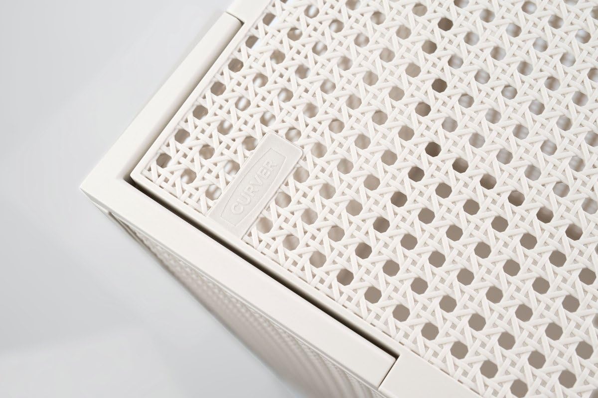 Curver Kaya Wäschekorb mit Deckel – 2er-Set – je 60 Liter – 38×29×58,5 cm – Weiß – Kunststoff – mit Belüftung