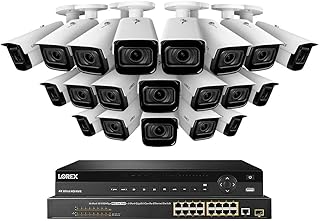 Lorex 4K 32-Channel Nocturnal NVR System with Nocturnal 3 Smart IP Optical Zoom Security Cameras with Real-Time 30FPS Recording 20 / White