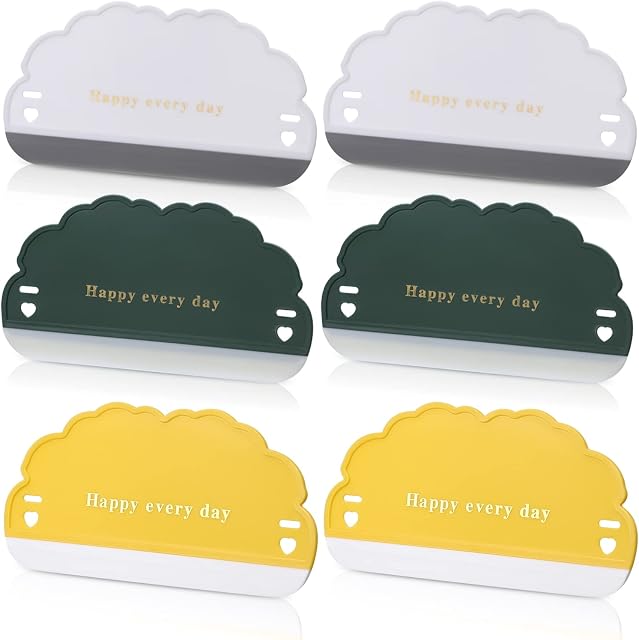 Small Silicone Squeegee,Shower Squeegee Mini Glass Wiper Mirror Wiper for Shower Doors, Windows, Mirrors, Kitchen Countertop(Pack of 6)