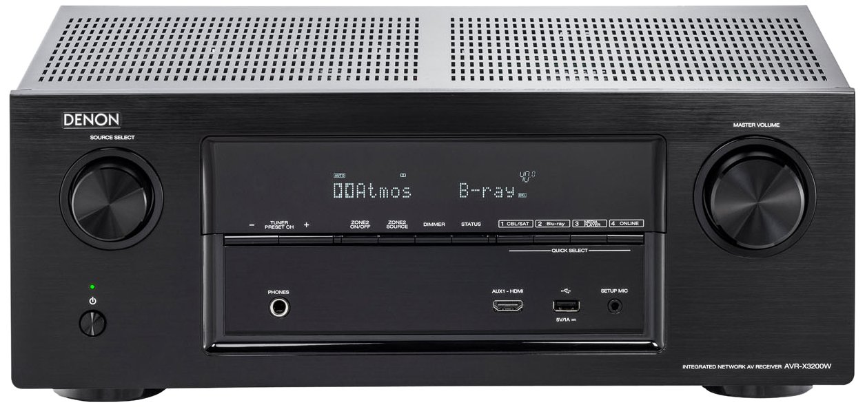 Denon AVR-X3200W Sintoamplificatore ad alta Potenza, Microfono di Taratura con Telecomando e Cavalletto per Microfono, Nero