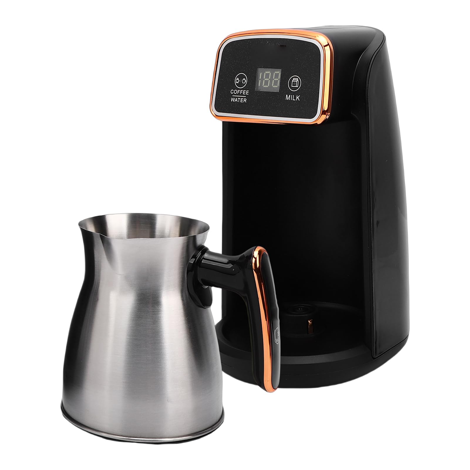 PUSOKEI Comoda Macchina da caffè Elettrica per Uso Domestico e in Ufficio, Caffettiera Turca Portatile in Acciaio Inossidabile, 1 Caffettiera e Macchina