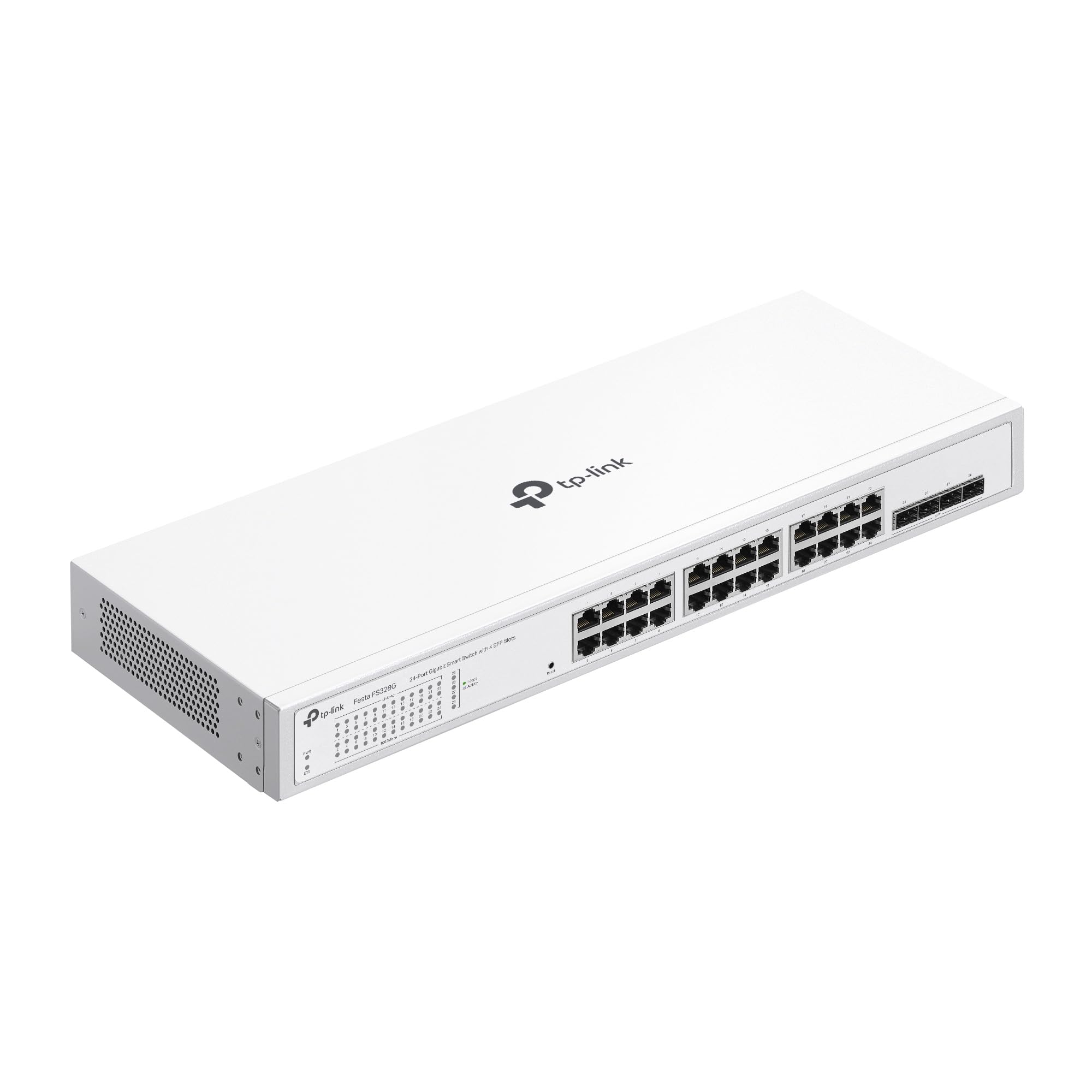 TP-Link Festa FS328G Commutateur Gigabit 24 Ports avec 4 emplacements SFP, Gestion Cloud, optimisation du réseau pour Entreprises, sécurité et Performance Stable