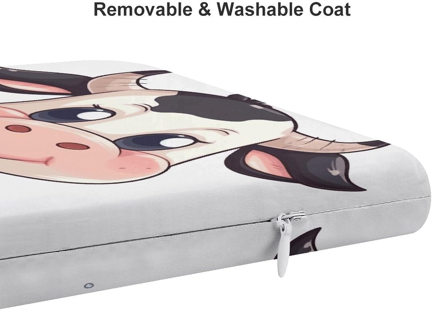 Cartoon Milk Cow Chair Cushion Floor Pillow Stool Cushion | Cushions with Removable Cover with Square Memory for for Chair Living Room Balcony Office Sofa,13.8*15*1.2 Inch