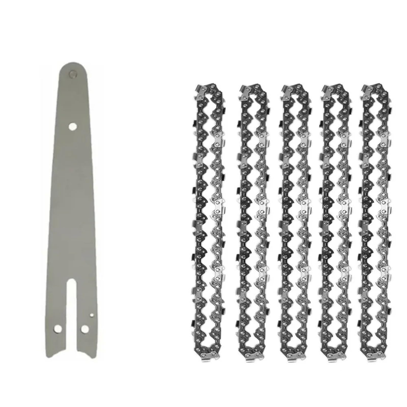 Cadenas de 4/6/8 pulgadas y barra guía mini cadenas de acero, hoja de sierra eléctrica, herramienta eléctrica, accesorio de sierra de repuesto para corte de madera