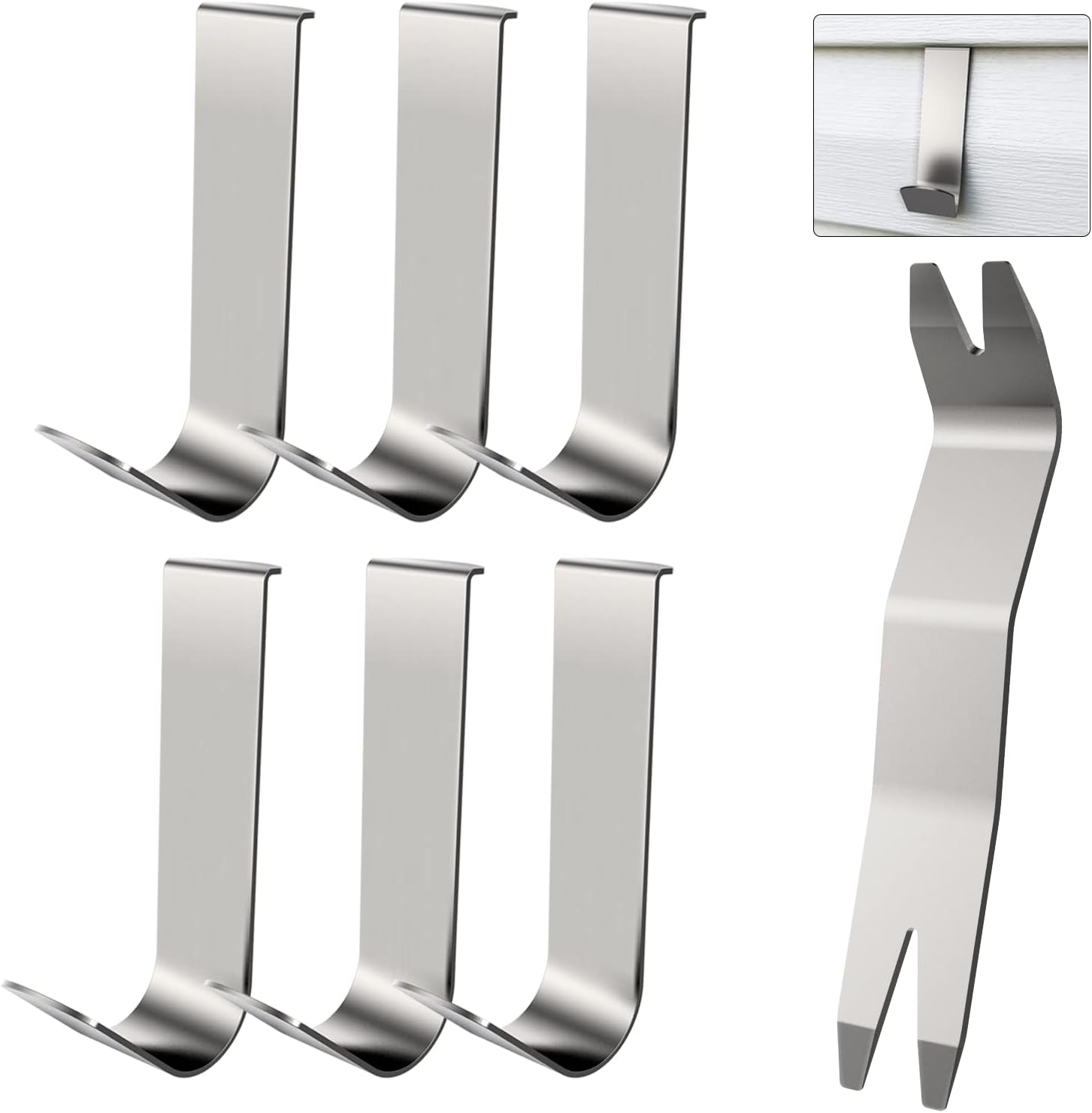 WEIGUZC 6 Packs Siding No Damage Hook with Installation