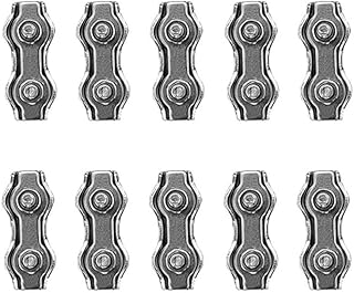 Pack of 10 M3 Duplex Clips Clamps, Duplex Wire Rope Clips Set, Duplex Double Bolt Wire Cable Clamp, Marine Grade 2-Post Cable Clamp