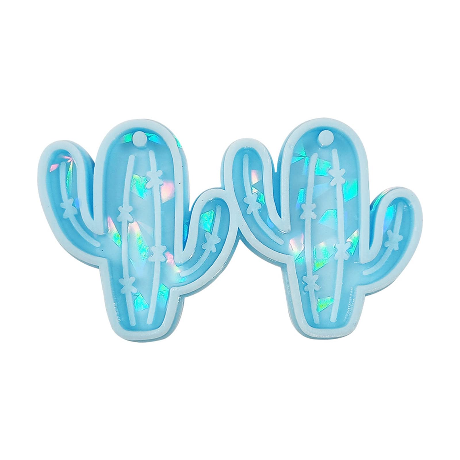 Hredwep Jewelry Casting Mold Keychain Resin Mold Cactus Pendant Charms Mold Earrings Silicone Mold for