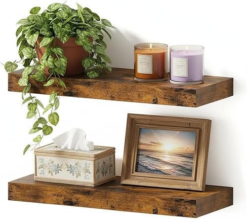 Miniatura 61 de Vivelove Estantes flotantes para montar en la pared, estante de 16 pulgadas para baño pequeño, dormitorio, sala de estar, cocina, decoración moderna