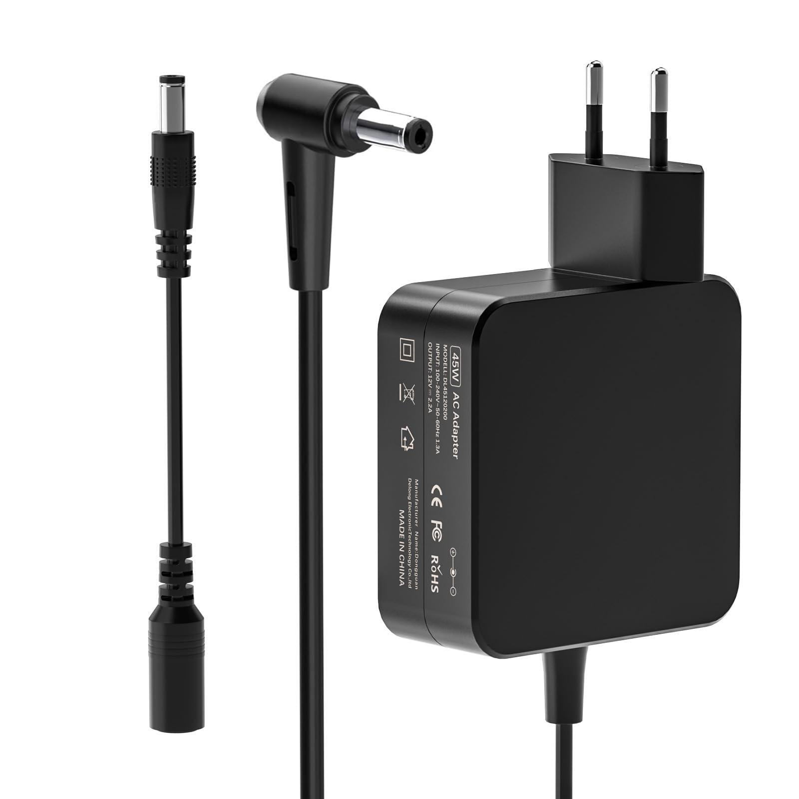 Chargeur Ordinateur Portable 45 W, Adaptateur 19V 2,37A Pour ASUS Vivobook 14 15 Zenbook UX330 UX330U UX360 UX360C UX305 Q504U Q504UA Q302 X541N X553M Avec Câble Adaptateur 5,5 X 2,5 Mm Alimentation