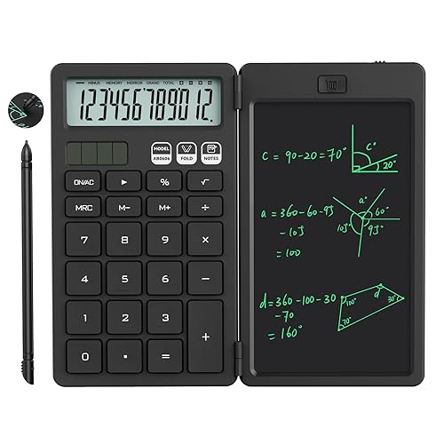 NEWYES Calculatrice avec Tablette d'Écriture, Calculatrice de Base Portable pour