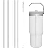 Reusable Clear Straws for Stanley IceFlow Flip 30oz Tumbler with Straw Cleaner Brush