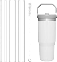 Replacement Straw for Stanley Iceflow 30 oz, Clear Reusable Straws Compatible with Stanley IceFlow Flip 30 oz and Cleaning Brush