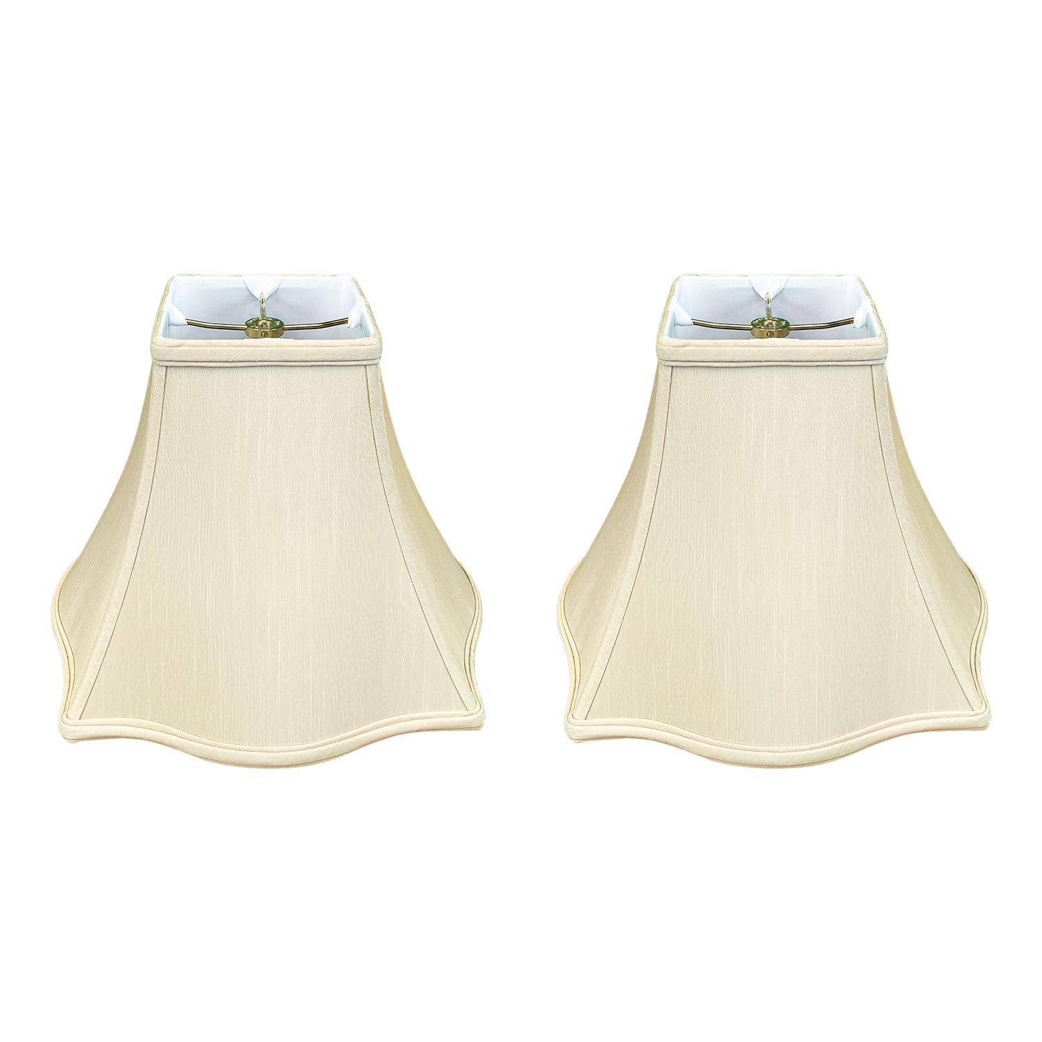Royal Designs, Inc. Regal Series Fancy Square Bell Lamp Shade, 4 x 10 x 8.5, Beige, Pack of 2
