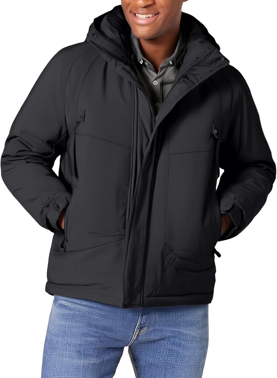 Men's Waterproof Ski Snow Jacket Fleece Lined Warm Winter Rain Jacket with Hood Fully Taped Seams