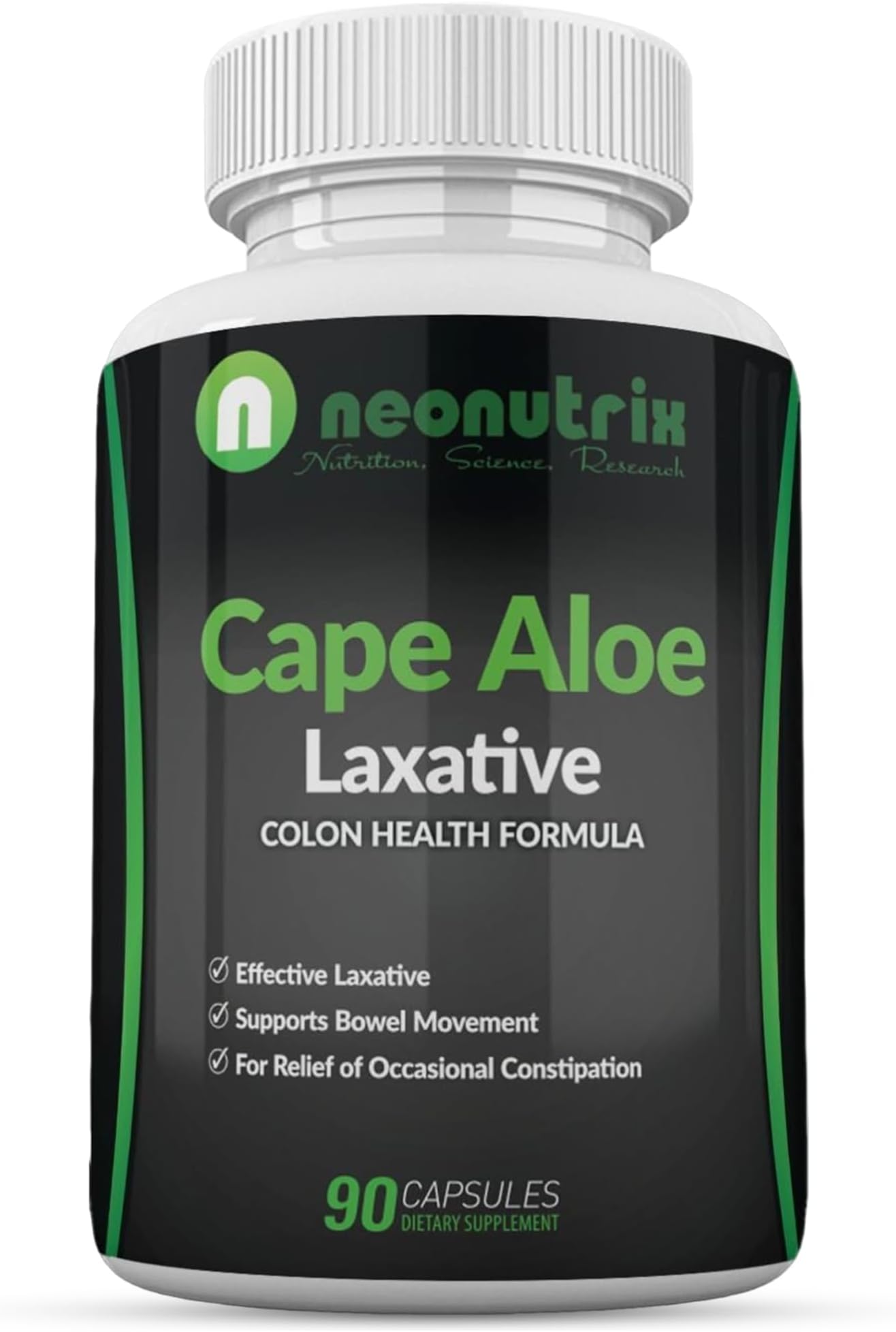 - Cape Aloe Natural Laxatives for Constipation Relief- Promotes Healthy Bowel Movement- Supplement for Men & Women - Herbal Detox - 90 Capsules - Made in The USA by Neonutrix