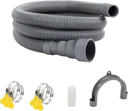 3.2ft Washing Machine Drain Hose with Clamp, Universal Drain Hose Extension Kit for Washer, Fit up to 1-1/2 Inch Drain Outlets