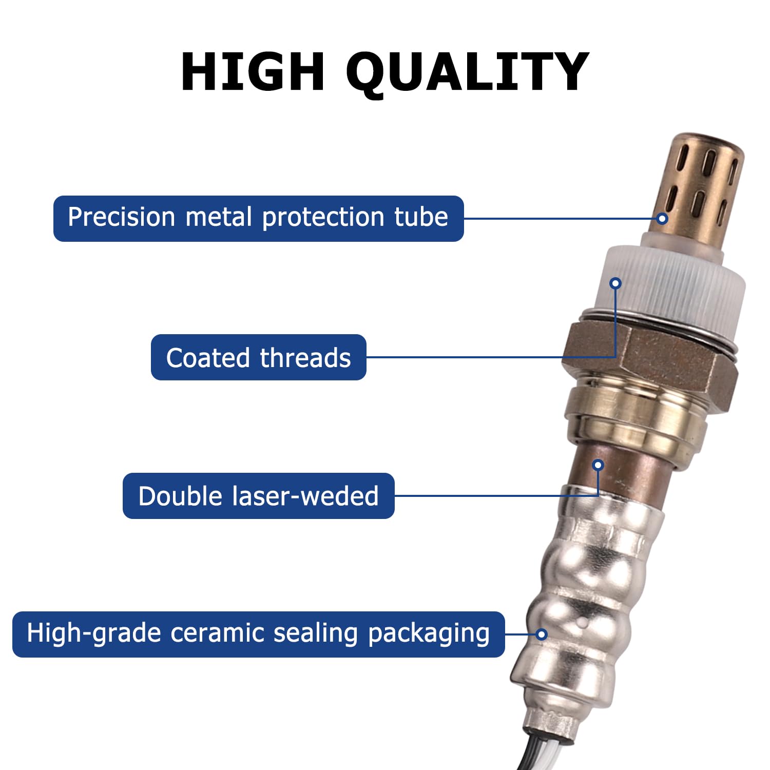 Oxygen Sensor Downstream Upstream Compatible with Ford F150 F250 F350 Mazda Explorer Ranger Escape Lincoln Replace 15716, 15717, 15718, 15719, 234-4401, ZZC318861, 2 Pcs