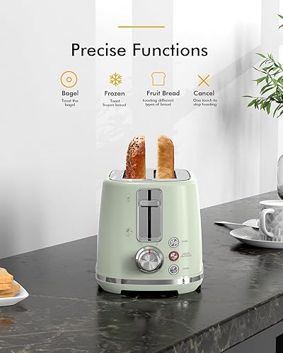 Miniatura 2 de Tostadora de 2 rebanadas con ranuras extra anchas y bandeja extraíble para migas, 6 opciones de dorado, con elevación + aspecto, apagado automático