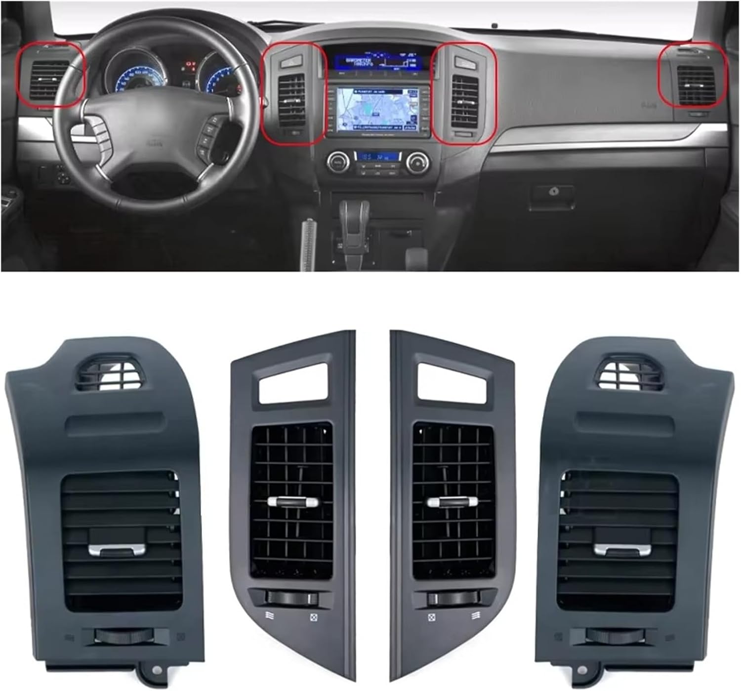 Instrument Panel Board A/C Air Conditioner,Compatible with Internal Air Vent Outlet For Mitsubishi Pajero Montero V87 V93 V95 V97 V98 2007-2022(Right)