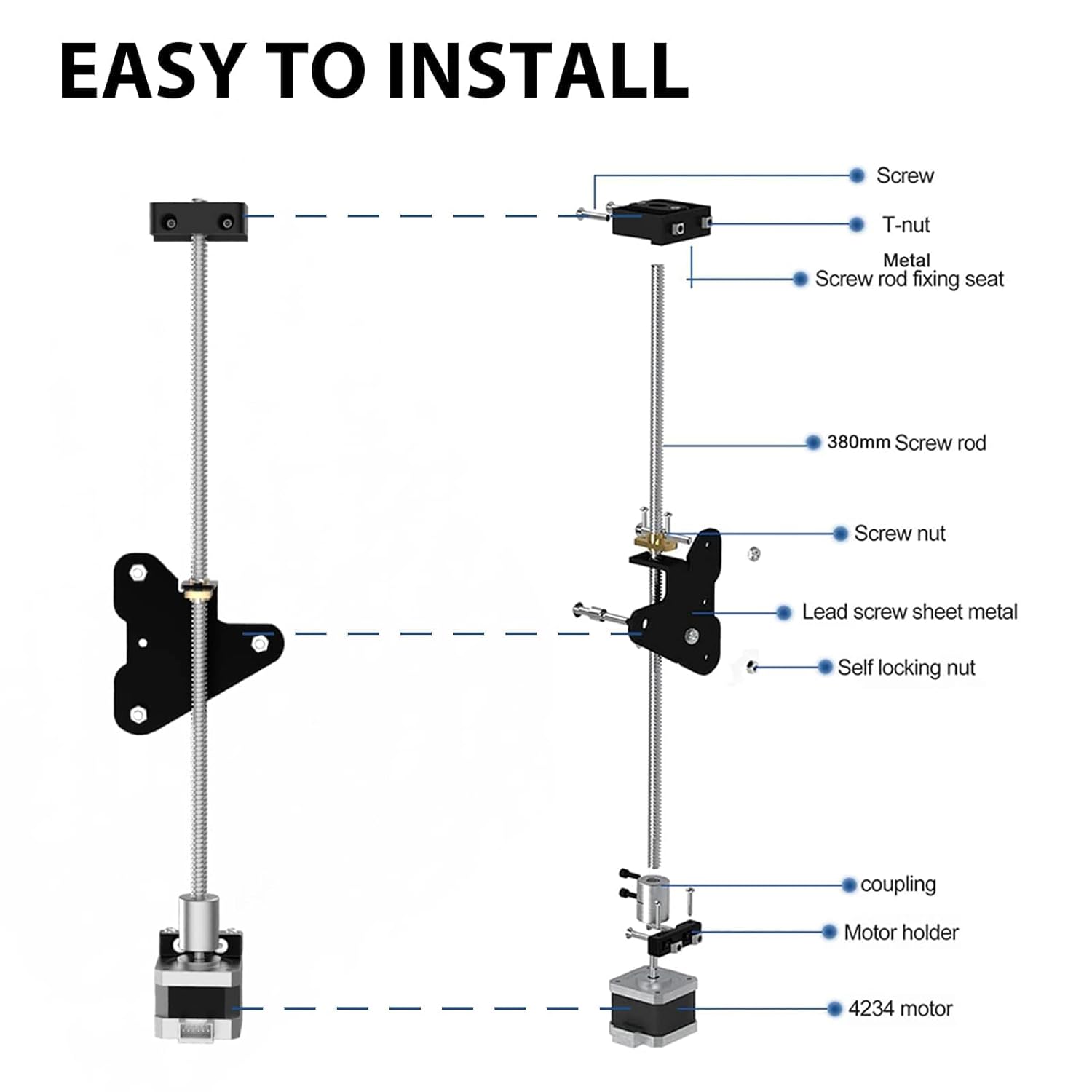 Dual Z Axis Upgrade Kit With Lead Screw Stepper Motor For Ender-3/Ender-3 V2 A1 | UK