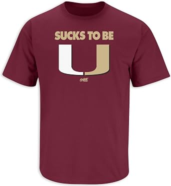 Smack Apparel Florida State Football Fans. Sucks to Be U Garnet T-Shirt Sm-5X