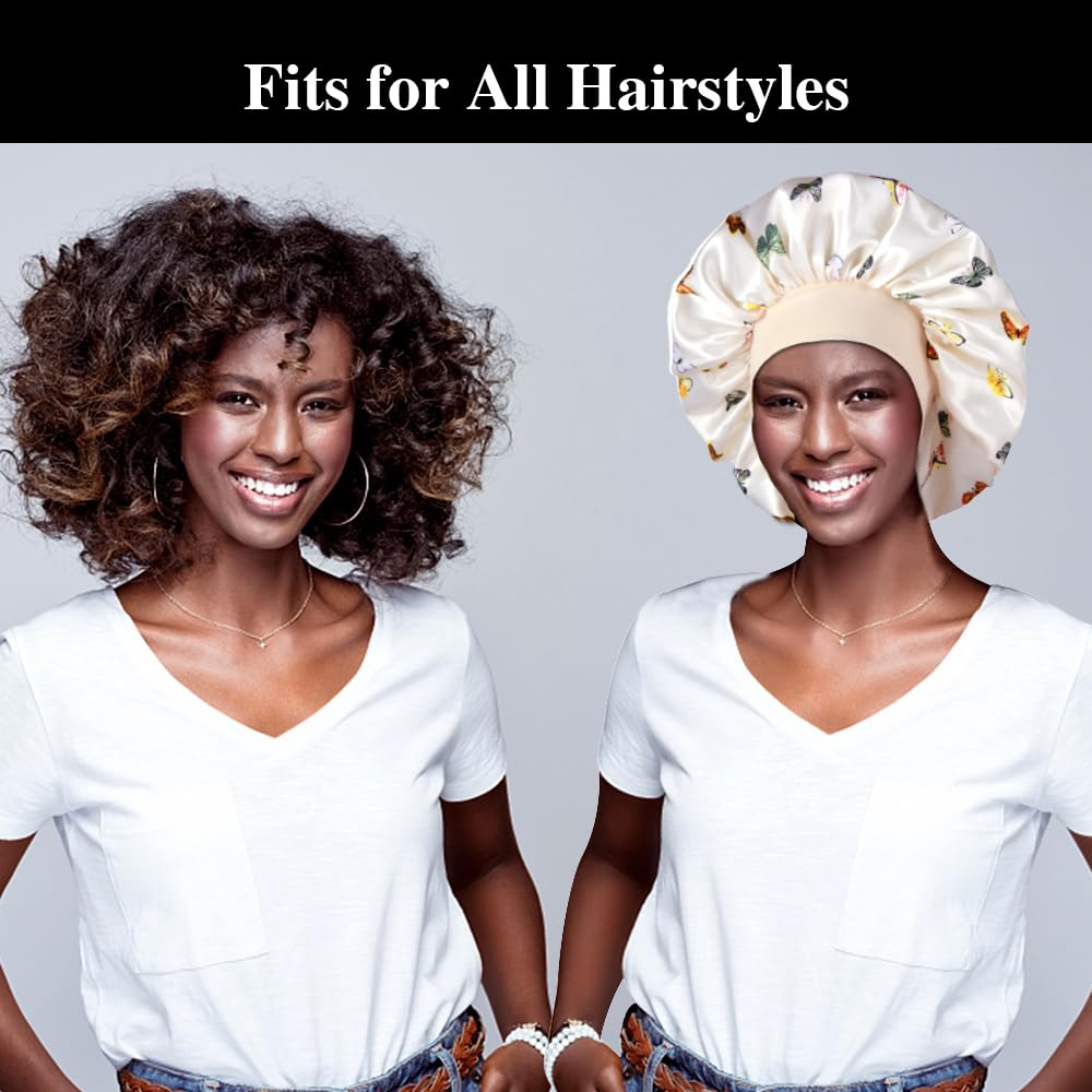 12pcs Large Satin Bonnets for Sleeping, Silky Hair Bonnet for Black Women Braid Curly Hair - Image 4