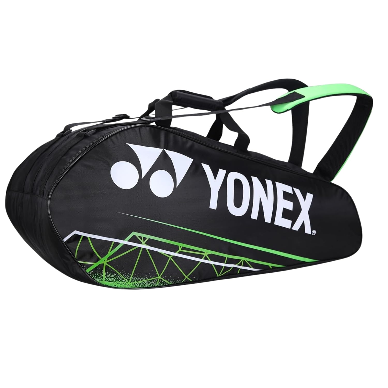 YONEX ACE2 Badminton Racquet Kit Bag | Durable Sports Racket Bag with Spacious Compartments | Lightweight & Comfortable Carry (Jet Black/Lime Punch)-image-1