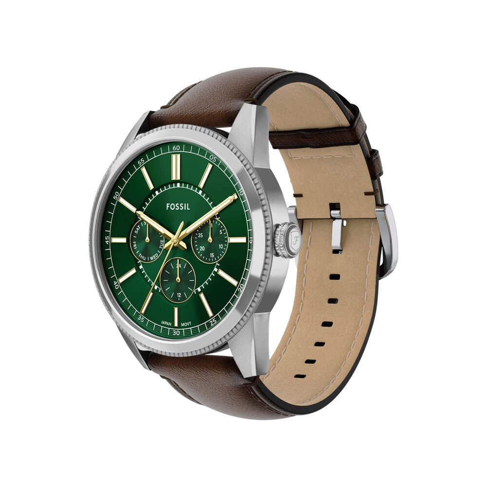 Fossil Pearson Orologio Uomo, Movimento Multifunzione al Quarzo con cinturino in acciaio inossidabile o pelle