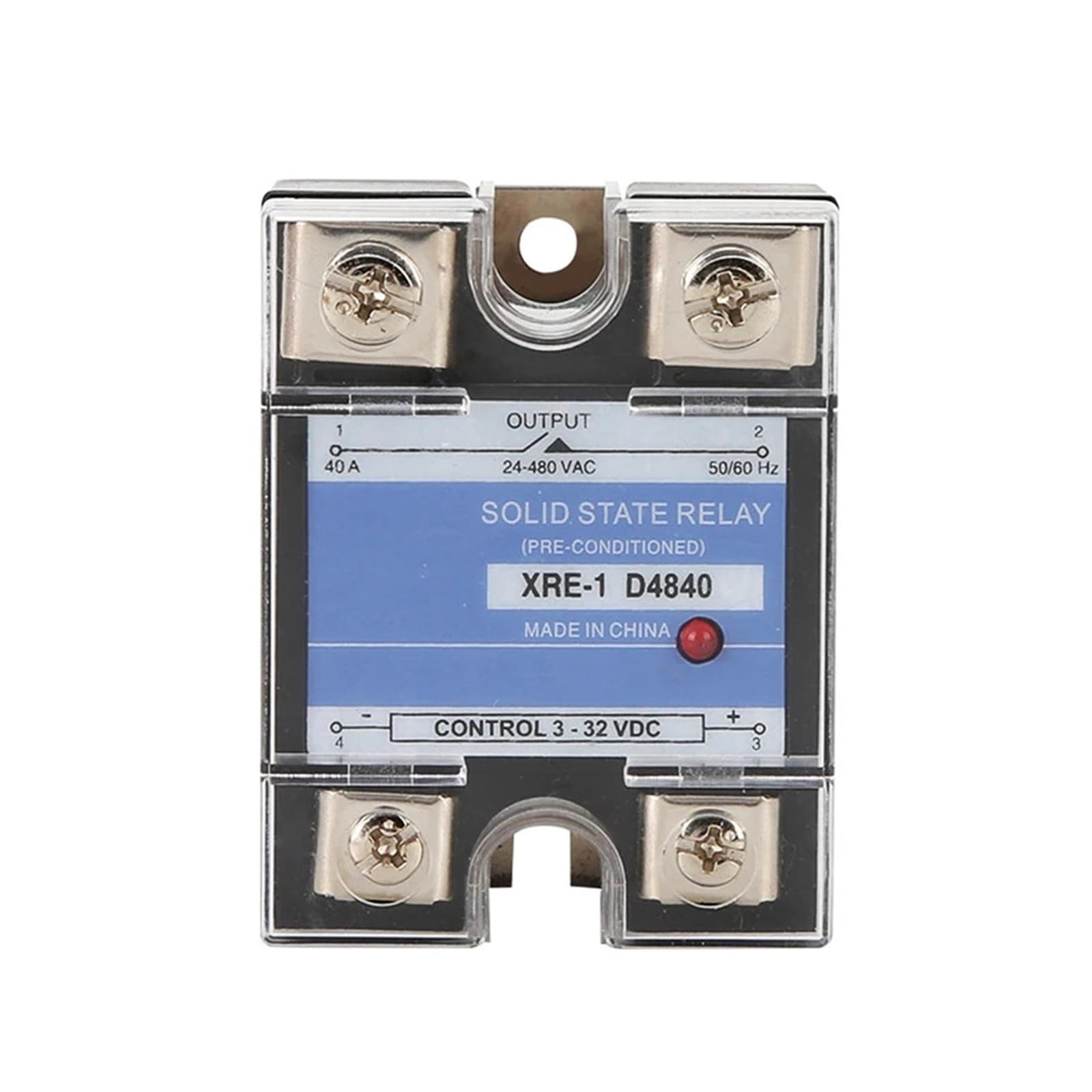 Relé de Estado sólido con Cubierta de plástico, 10A ~ 150A, DA DD AA, Control monofásico de CC, CA de 220V a 3-32VDC SSR-10DA 25DA 40DA(DD,40A)