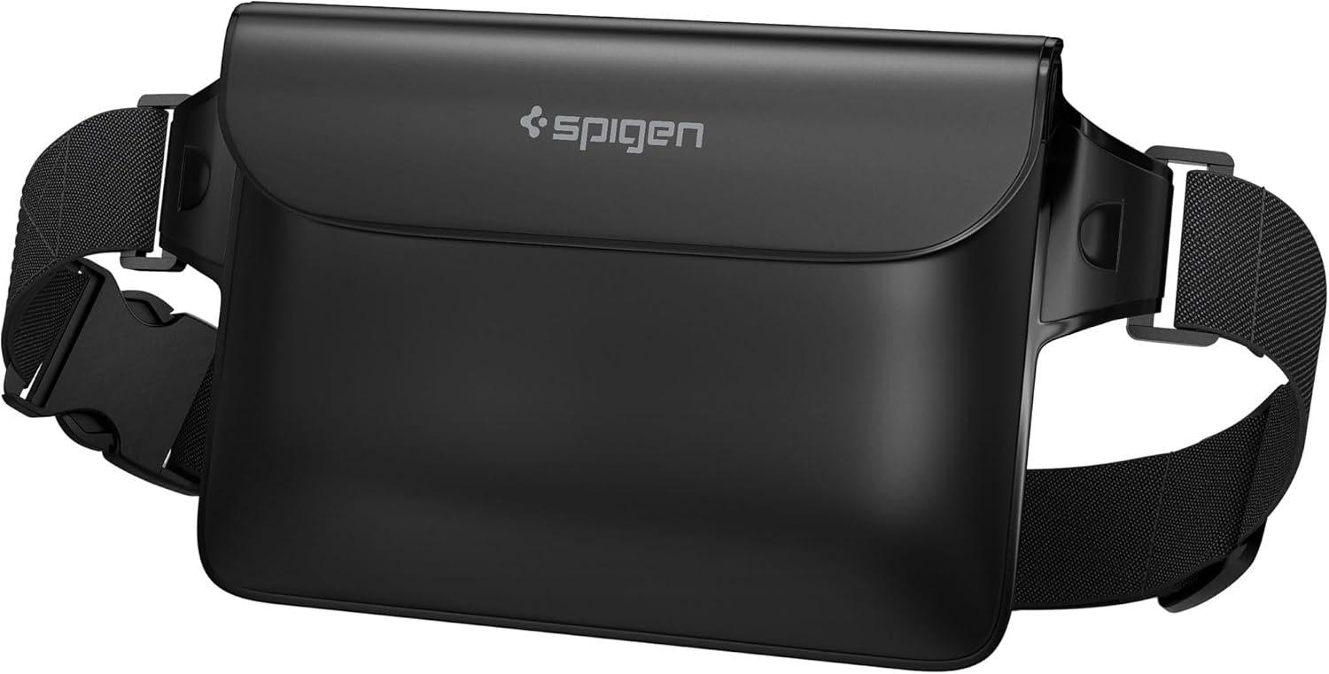 Spigen AquaShield A620 Waterproof Cell Phone Bag, Dry Bag, Fanny Pack with Adjustable Waist Strap for Beach, Swimming, Boating, Fishing, Hiking, etc