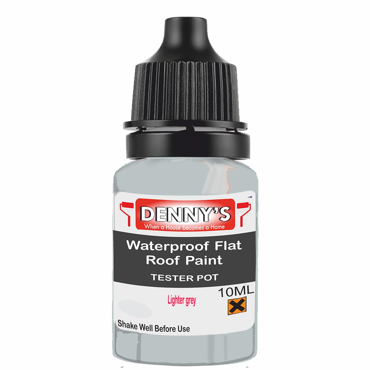 SCOOBYS PAINTS BACK IN THE MIX Chlorinated Rubber Flat Roof Paint – Waterproof Roof Sealer & Leak Repair Coating, Quick Drying, High Adhesion (Lighter grey, 10ML Tester Bottle) — image 1
