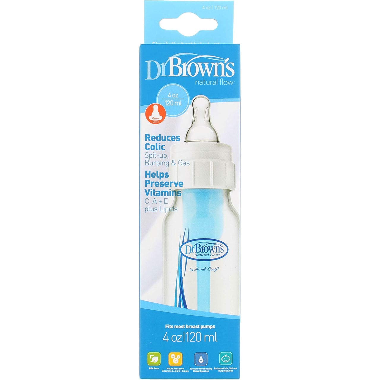 Dr. Brown'sDr Natural Flow Standard Baby Bottle, 4 Ounce - 3 per case.