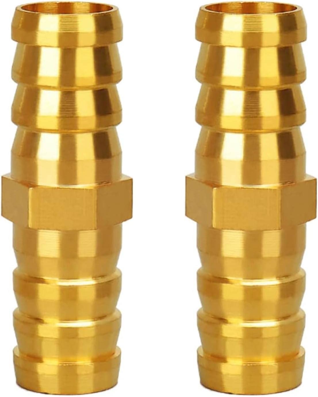 Brass Hose Barb Fitting Metals Splicer Mender, 3/4" Barb Hose Union Fuel Gas Water Air (Pack of 6)