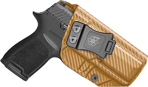 Funda Sig P320 IWB KYDEX para Sig Sauer P320 CarryCompact & M18 Pistola, cintura interior oculta, inclinación ajustable y retención 'Posi-Click',