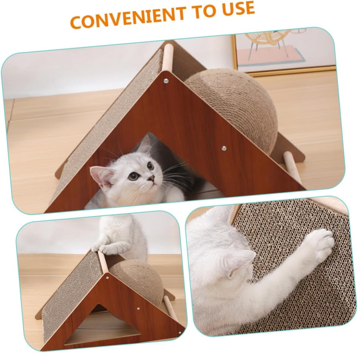 GALPADA Scratching Board Cat Scratcher Toy Stable for Indoor Cats and Portable Kitten Scratch Board for Fun and Comfort