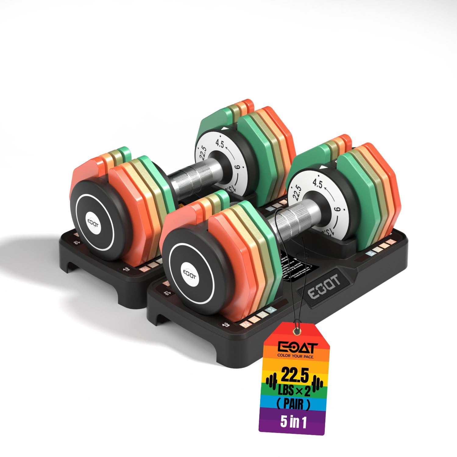 Amazon | 調整式ダンベルセット/単品、5.6kg/10kg/25kg 5 in 1 フリー