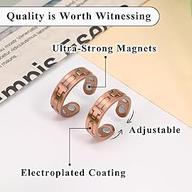 Vicmag Copper Magnetic Ring for Women, Ladies Fingers Thumb, 100% Solid Pure Copper Jewelry Gift