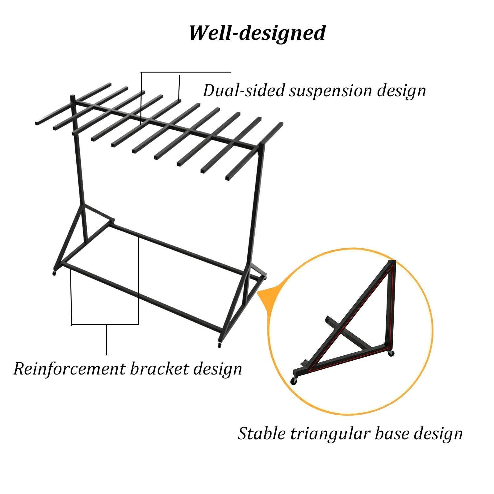 Rack mobile e robusto per l'asciugatura e l'organizzazione di giubbotti di salvataggio e attrezzature di sicurezza per sport acquatici (ideale per parchi acquatici e piscine).