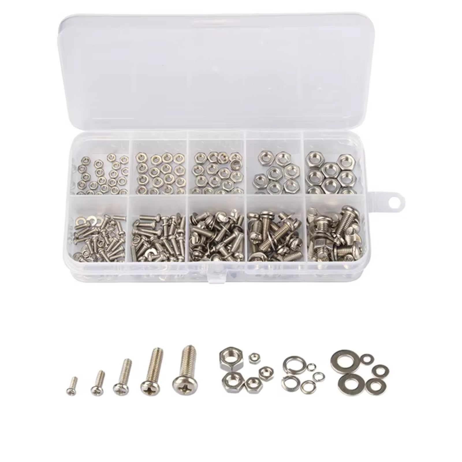 RC Pièces De Bricolage Pour Boulon Kit De 320 Vis Et Écrous En Acier Inoxydable SS304 Assortiment De Boulons Et Écrous M2 M2.5 M3 M4 M5
